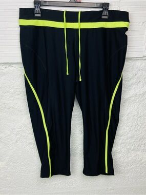 Xersion Black Cropped Performance Capri yoga athletic Stre Pants size XL